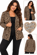 Giacca leopardata curvy art 37392