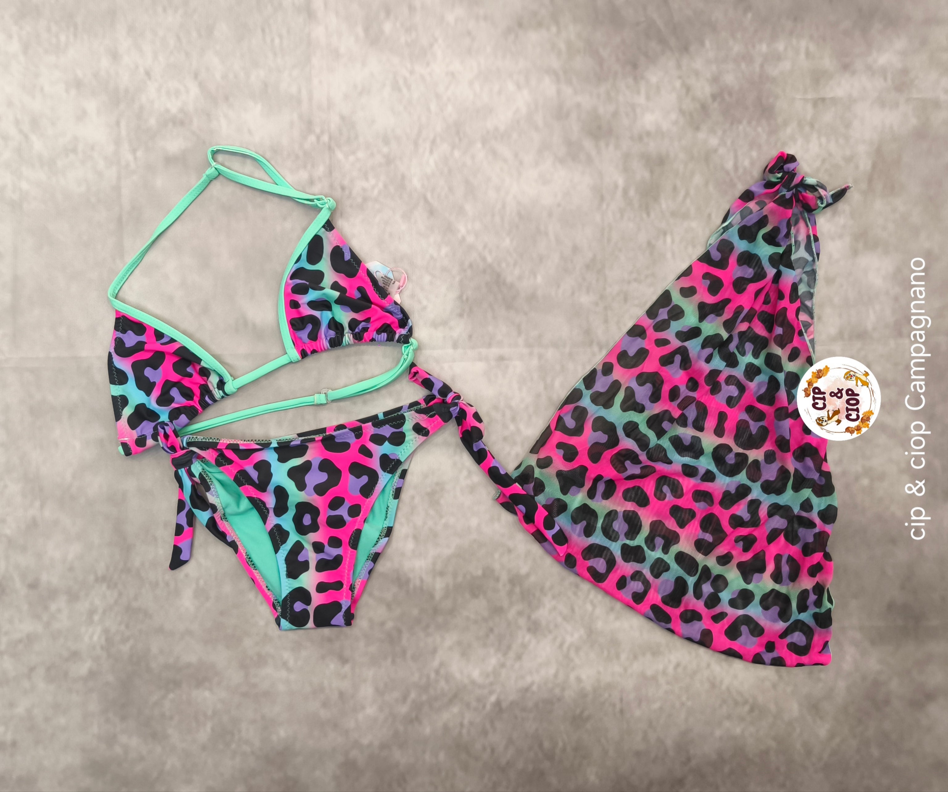 Costume bambina con pareo art 563