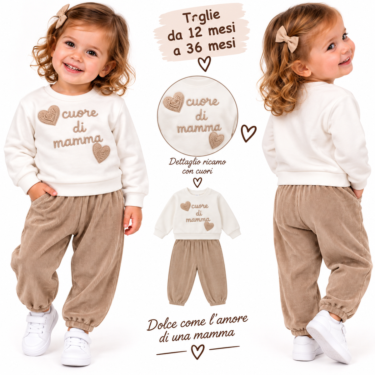 Completino felpato con pantalone a costine Art 768