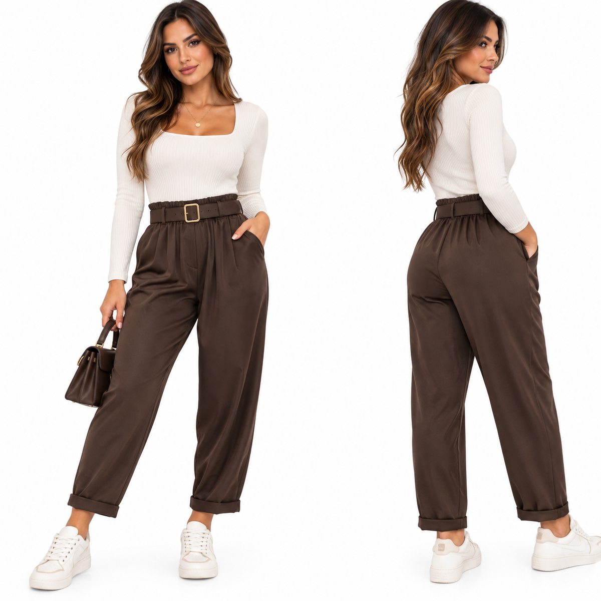Pantaloni con risvoltino Art 8586