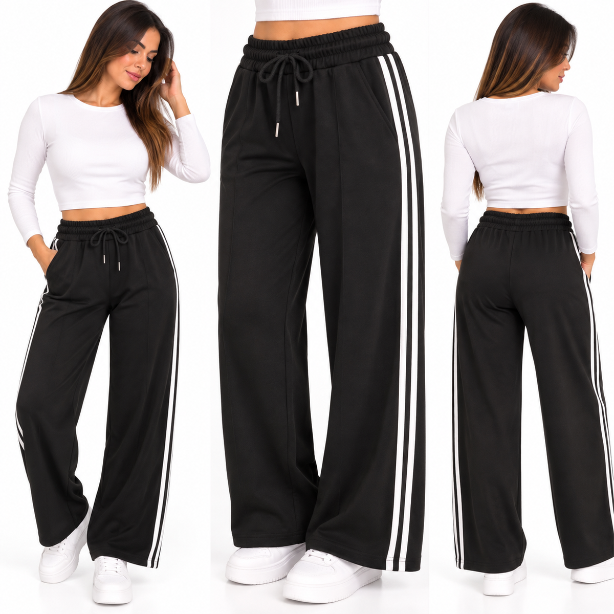 Pantalone tuta con righe bianche laterali Art 19791