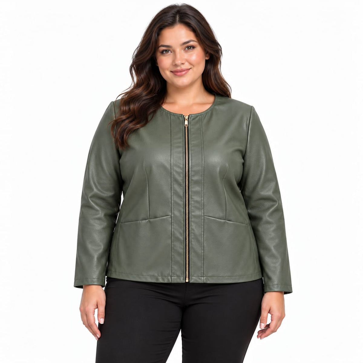 Giacca similpelle curvy art 29541