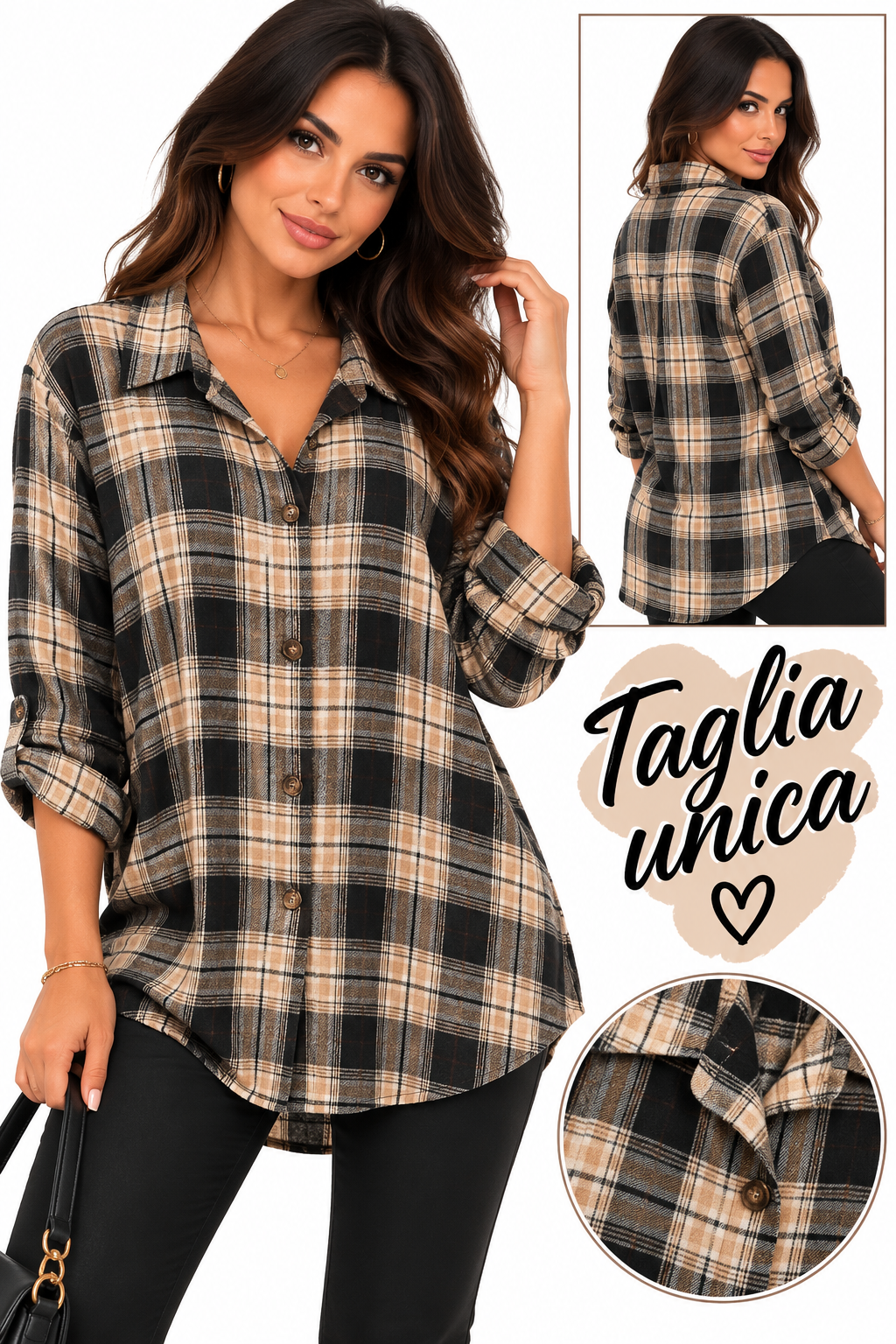 Camicia a scacchi donna art 80909