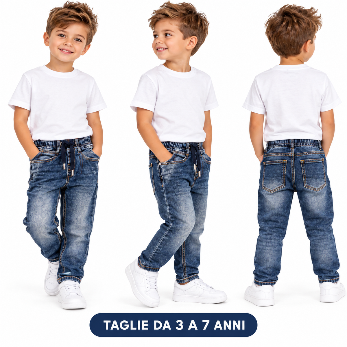Jeans con elastico in vita Art 8212