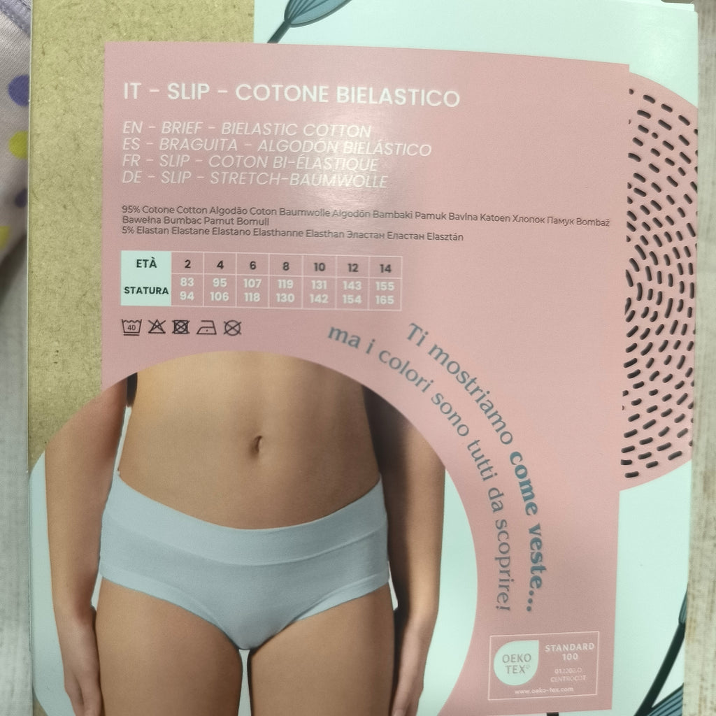Tris slip bambina bordi Extra comfort