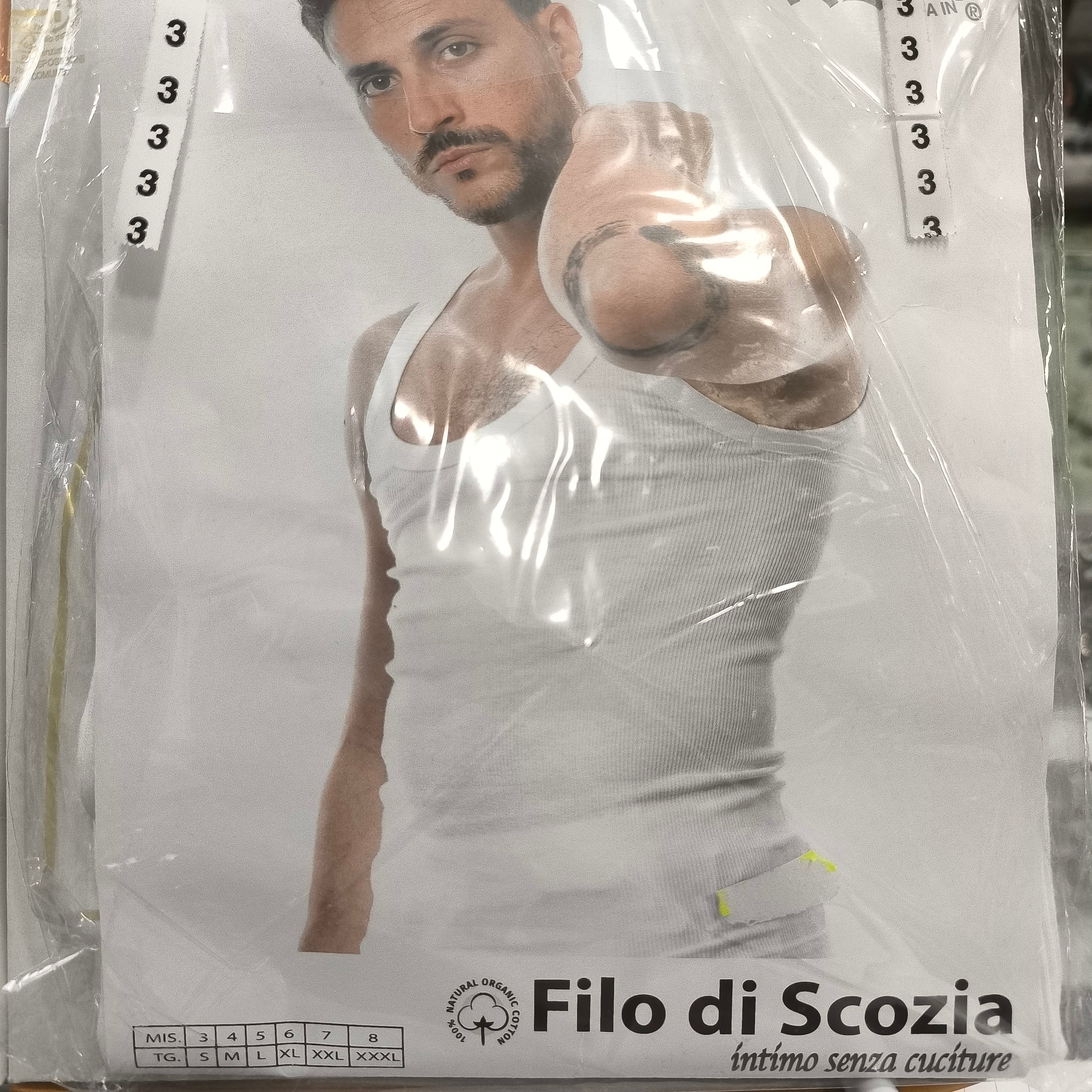 Canottiera uomo in cotone a costine