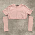 T-shirt crop bimba con manicotti art 98045