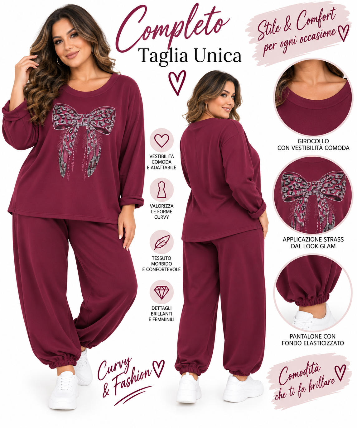 Completo curvy donna morbido