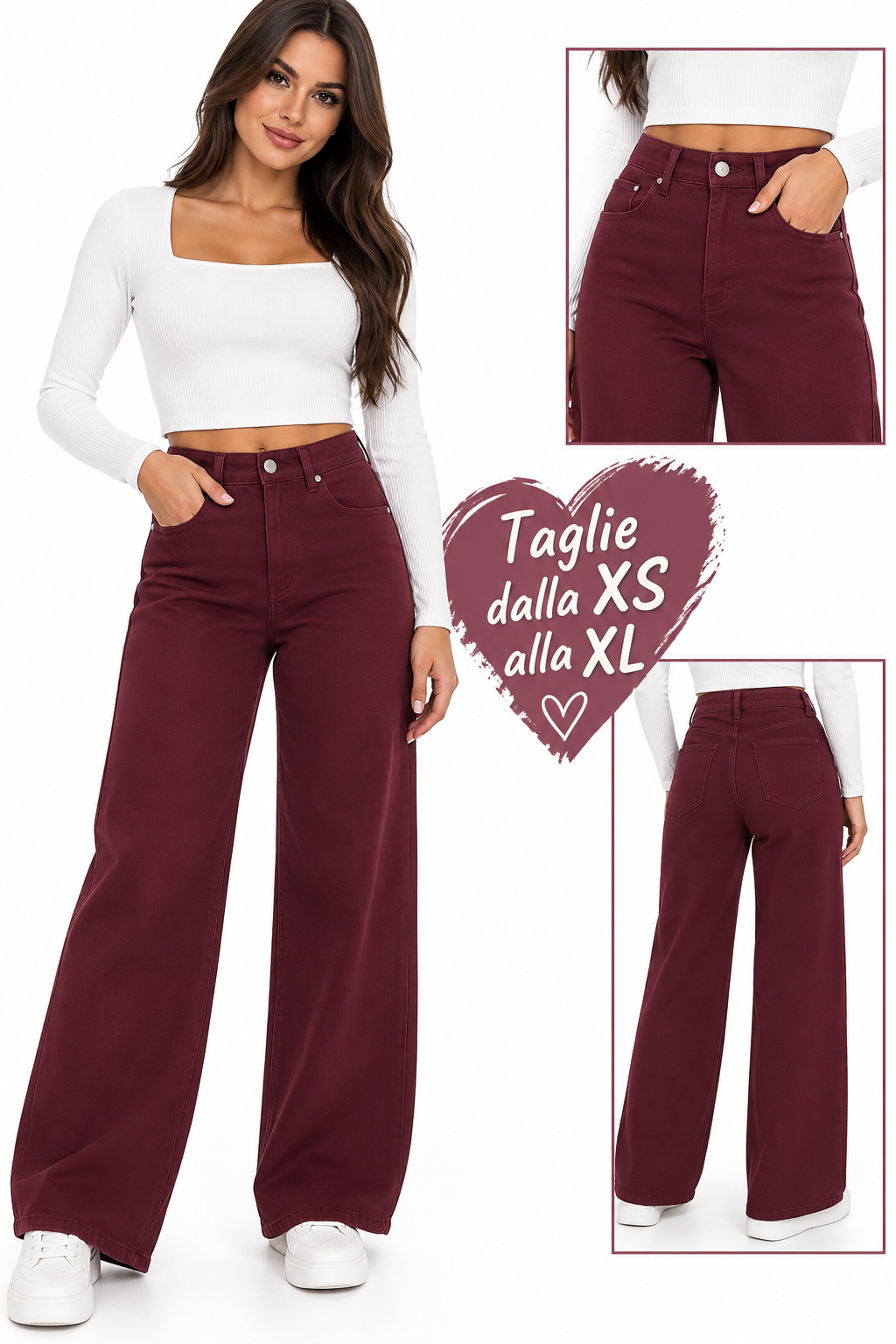 Jeans bordeaux art 540755