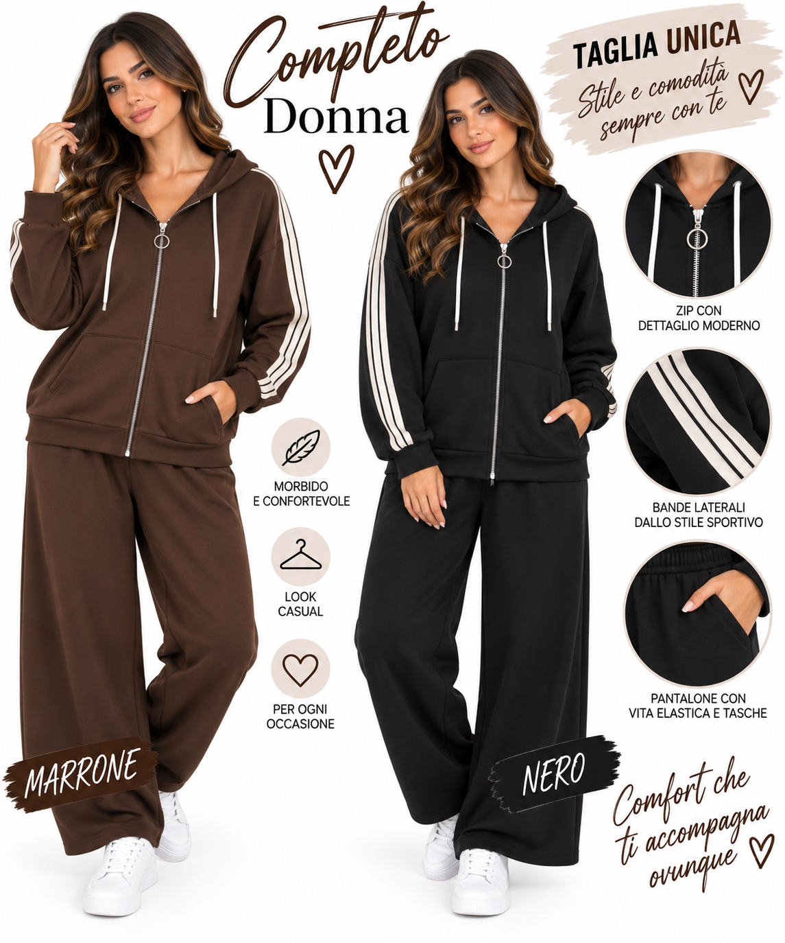 Tute donna con cappuccio art 38633