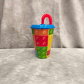 Bicchiere in plastica con cannuccia  della lego