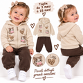 Completino 3 pezzi maglia manica lunga felpa con cappuccio Art 9399