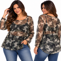 Maglia trasparente mimetica curvy Art 61147