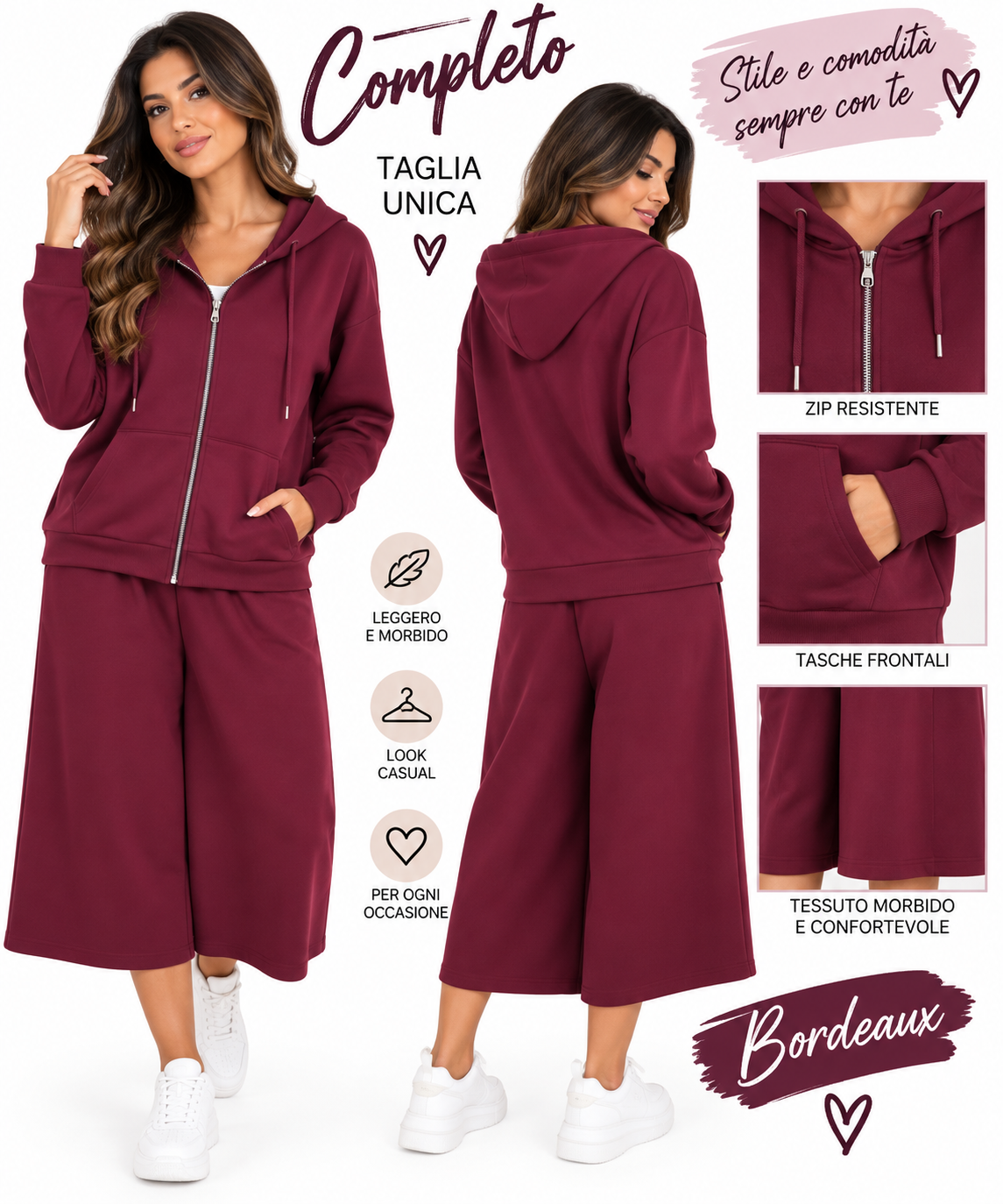 Tuta donna con cappuccio art 95326