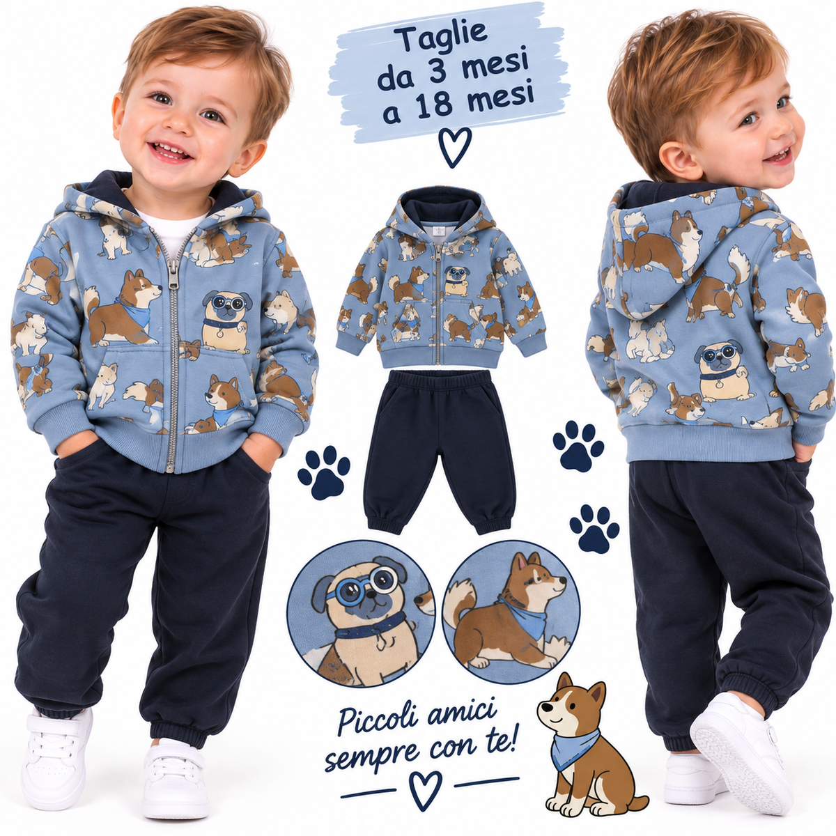 Tuta 3 pezzi cagnolini Art 2333
