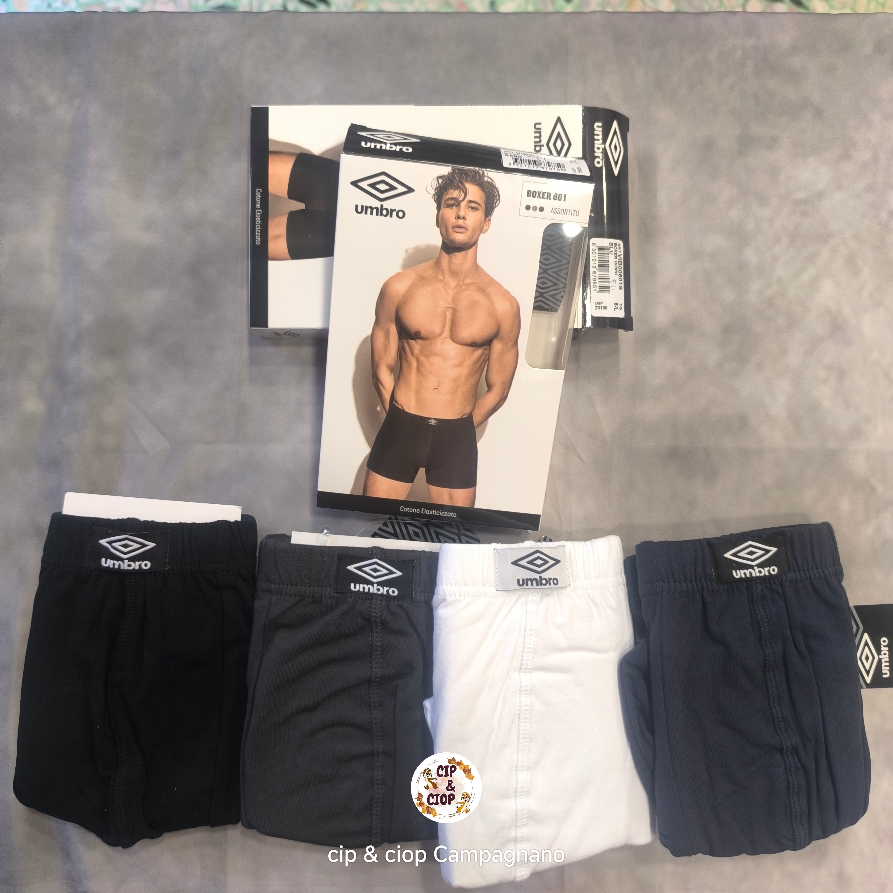 3 Boxer uomo Umbro elastico coperto