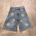 Bermuda in jeans con fiori bimba art 7197