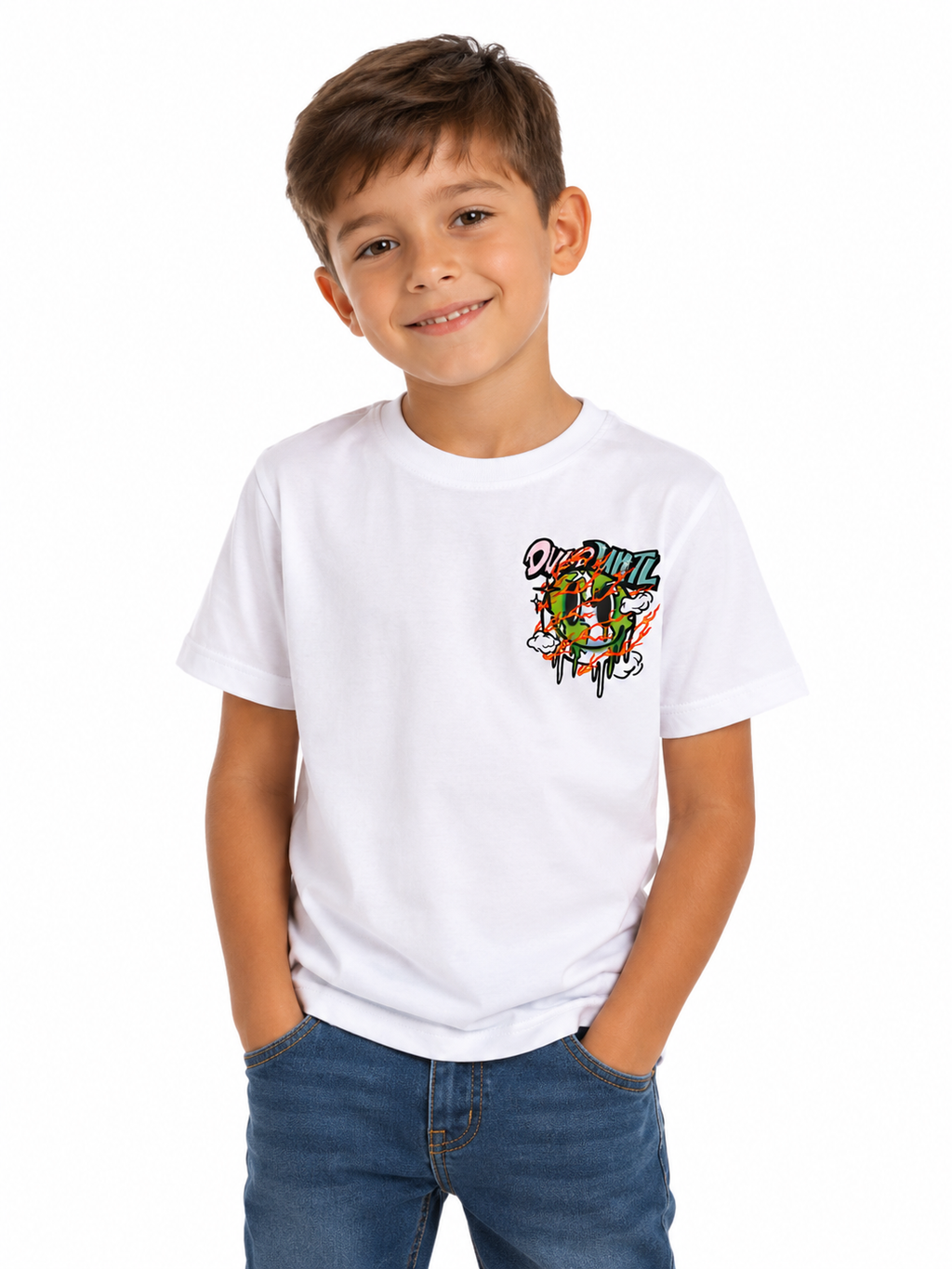 T shirt bianca con stampa art. 25142S