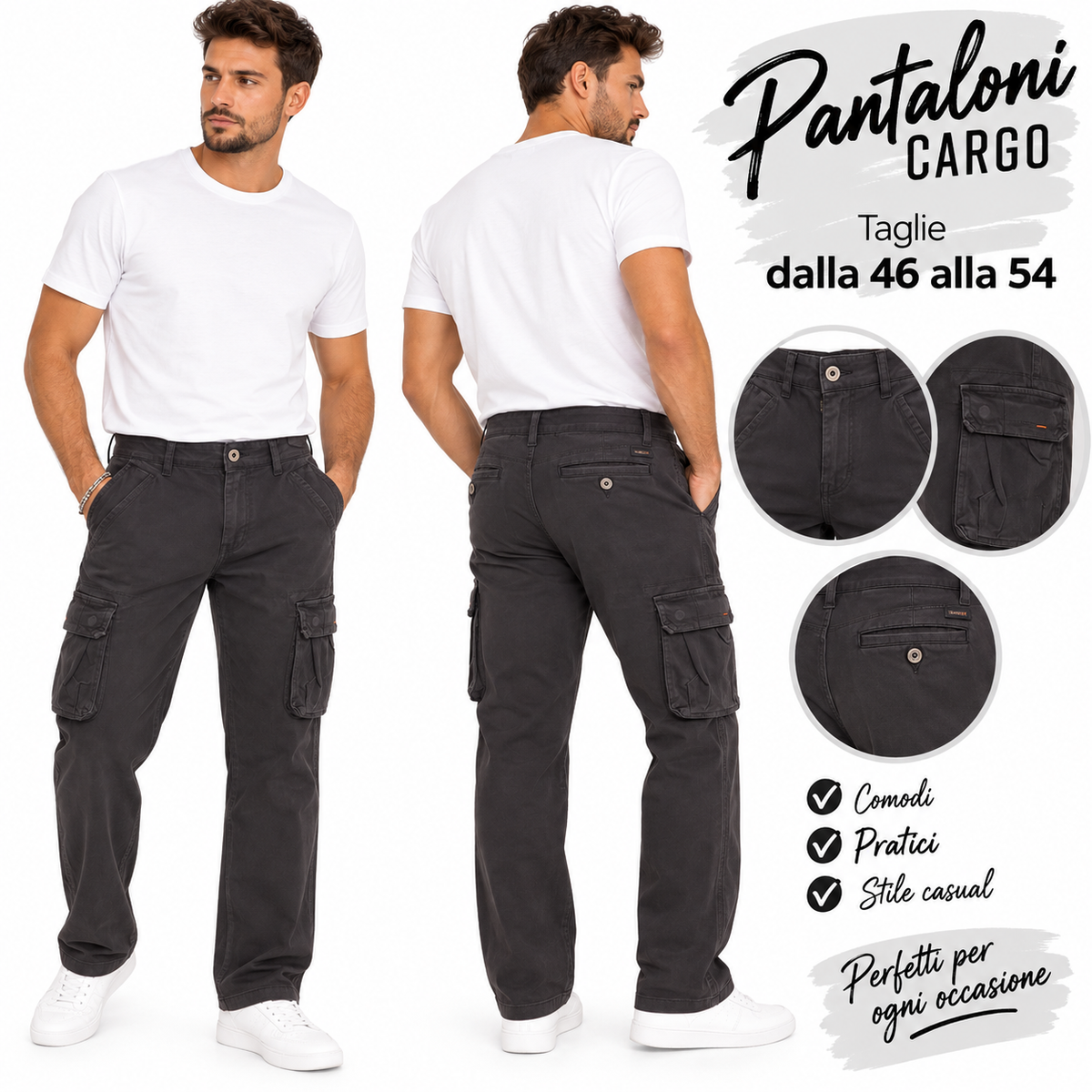 Pantaloni uomo cotone tasche laterali art 805